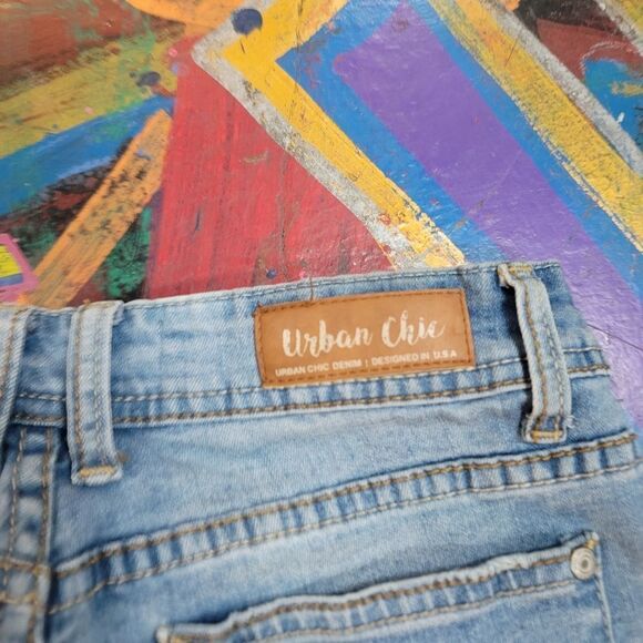 Urban Chic skinny jeans size 9 - custom in-house reverse tie-dye light blue - Picture 8 of 9